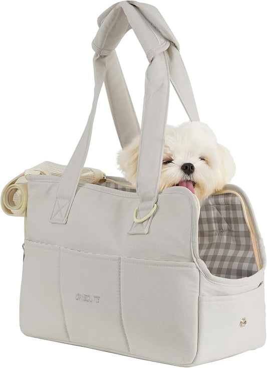 ONECUTE Dog Purse Carrier for Small Dogs Rabbit cat with Large Pockets, Cotton Bag, Dog Carrier Soft Sided, Collapsible Tr...