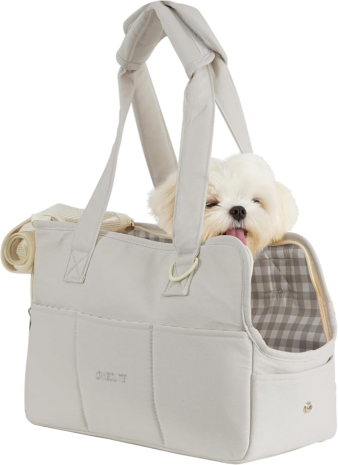 ONECUTE Dog Purse Carrier for Small Dogs Rabbit cat with Large Pockets, Cotton Bag, Dog Carrier Soft Sided, Collapsible Tr...