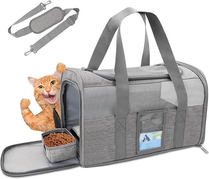 Refrze Cat Carrier for Large Cats 20 lbs, Medium Cat Under 25 lbs, Dog Carriers for Small Dogs, Soft Travel Pet Carrier fo...