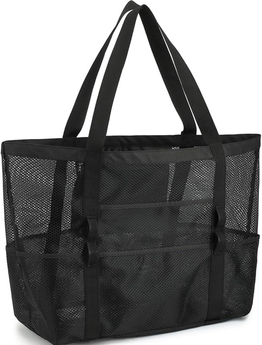 GYEUKHAM Mesh Beach Bag - Large Beach Tote Bag with Multiple Pockets for Family Beach Bag for Toys & Vacation Essentials