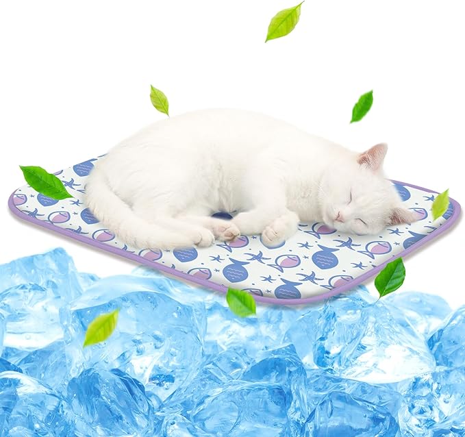 NWK Pet Cooling Mat -Q-Max>0.345 Ice Silk Cooling Mat for Dogs & Cats Portable & Washable Pet Cooling Blanket, Car Seats, ...