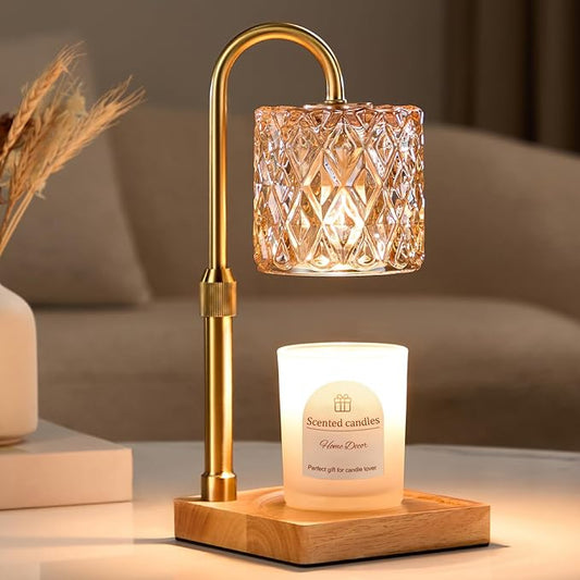 Hong-in Candle Warmer Lamp with Timer -Dimmable Adjustable Height,House Warming Gifts New Home,Vintage Home Decor with Ele...