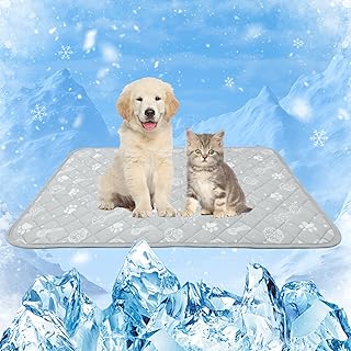 MH MYLUNE HOME Dog/Cat Cooling Mat, Cool-Chill Cooling Fiber & Endothermic Color Changing Pet Mat, 20'x30', Foldable & Was...