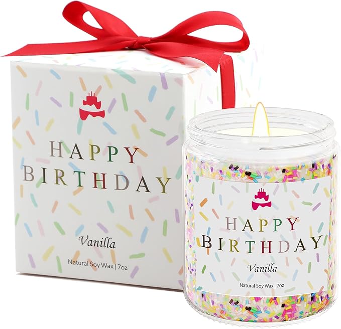 Lihome Happy Birthday Candle - Birthday Gifts for Women, Men, Mom, Dad, Sister, Teacher, Friends - Best Gifts for Ideas, N...