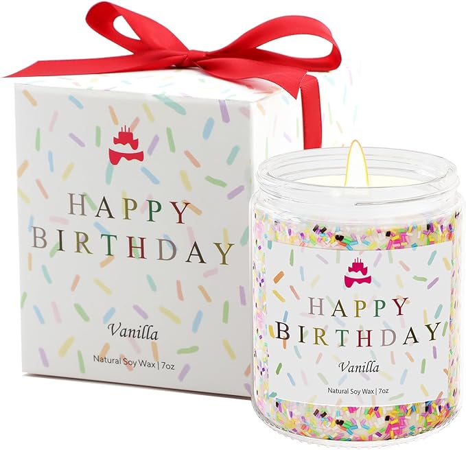 Lihome Happy Birthday Candle - Birthday Gifts for Women, Men, Mom, Dad, Sister, Teacher, Friends - Best Gifts for Ideas, N...