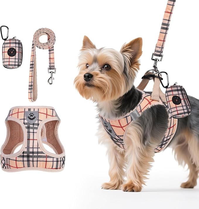 PAWCHIE Dog Harness and Leash Set, Step in No Pull Soft Pet Harness, Reflective Adjustable Puppy Vest for Small Medium Dog...