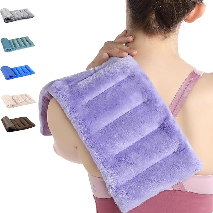 SuzziPad Microwave Heating Pad for Neck Shoulder Back, 7x16 Microwavable Moist Heat Pack, Warm Compress Hot Pack, Flaxseed...