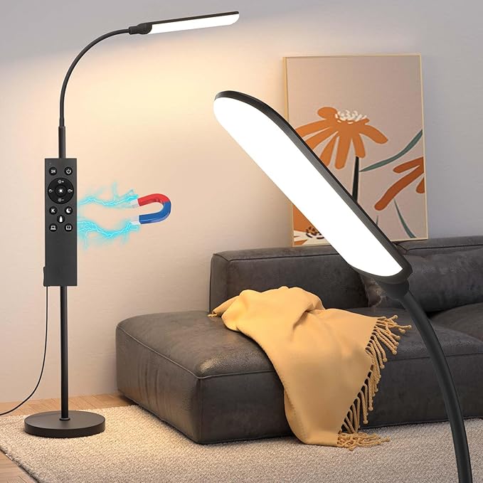 Aisutha LED Floor Lamp, 18W Super Bright Floor Lamp for Living Room, Adjustable Stepless Colors & Brightness Standing Lam...