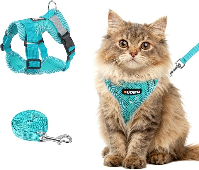 wanheart Cat Harness and Leash Set - Escape Proof Adjustable Breathable Vest for Cats, Soft Mesh Padded Harness with Refle...