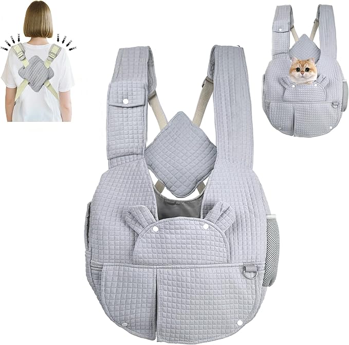 Geelraqaly Carry Small Dogs and Cats for Versatile Pocket Portable Pet Front Backpack ，Reducing Back Pain, for outings,Tra...