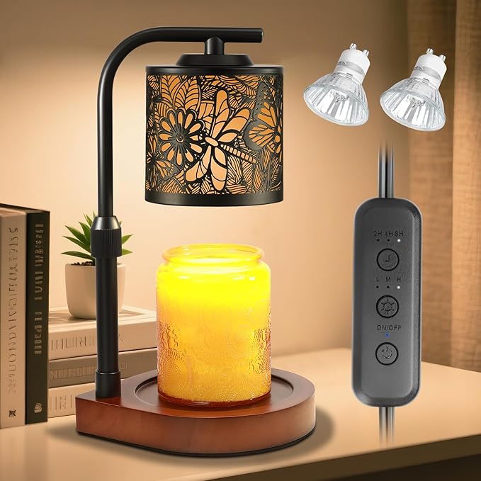 Maromamix Candle Warmer Lamp with Timer & Dimmer- Electric Wax Melt Warmer with Adjustable Height for Scented Candles, Hom...