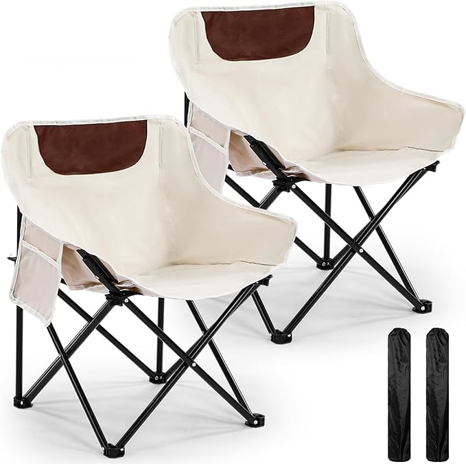FairySandy 2 Pcs Portable Chair Camping Chairs Outdoor Lightweight Folding Camp Chairs Compact Backpacking with Carry Bag...