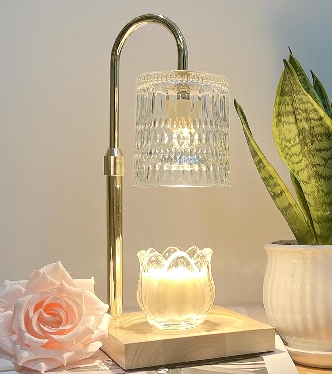 HsiBioYau Candle Warmer Lamp with Dimmer & Timer, Brithday Gifts for Mom Women, Adjustable Height Wax Warmer for Jar Candl...
