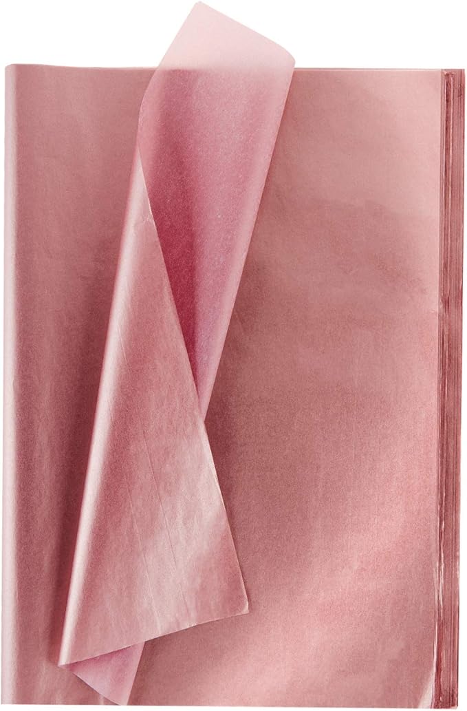 Whaline Rose Gold Tissue Paper Bulk, 100 Sheets Metallic Gift Wrapping Paper for Weddings, Birthday Party, Showers, Arts C...