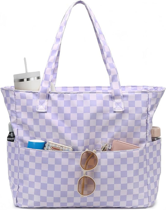 LEDAOU Large Beach Bag Women Waterproof Sandproof Zipper Beach Tote Pool Bag for Swim Gym Grocery Travel with Wet Pocket |...