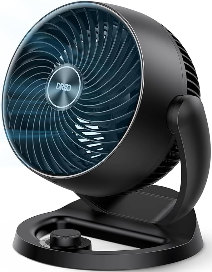 DREO Fan for Bedroom, 12 Inches, 70ft Powerful Airflow, 25db Quiet Table Air Circulator Fans for Whole Room, 120° Adjustab...