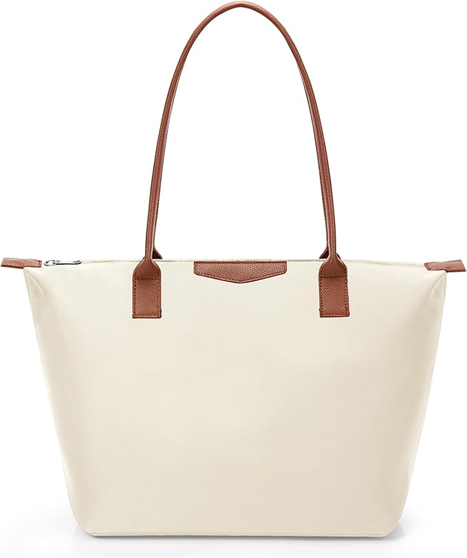 DIXEIGHT Tote Bag for Women, Casual Hobo Bag Vegan Leather Top-Handle Purse Foldable Shoulder Nylon Zipper Handbag