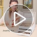 JBAOWEI Jewelry Box for Women, 3-Layer Jewelry Box, Jewelry Organizer with Clear Glass Lid and Drawers, Jewelry Organizers...