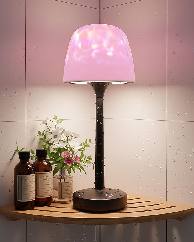 Shower Lamp Waterproof, 16 Color Bathroom Mood Light, Rechargeable Shower Light with Remote & Touch Control, LED Cordless ...