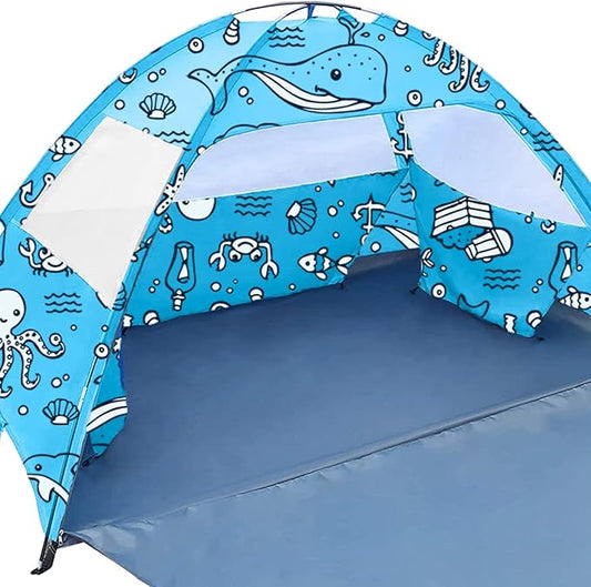 Ocean World 3-4 Person Family and Baby Beach Tent – Cool Beach Essentials for Shade, UPF 50+ UV Protection and PU800 Water...
