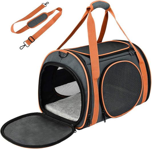 OKMEE Cat Carrier TSA Airline Approved with Ventilation for Small Medium Cats Dogs Puppies, Dog Carrier with Big Space, 5 ...