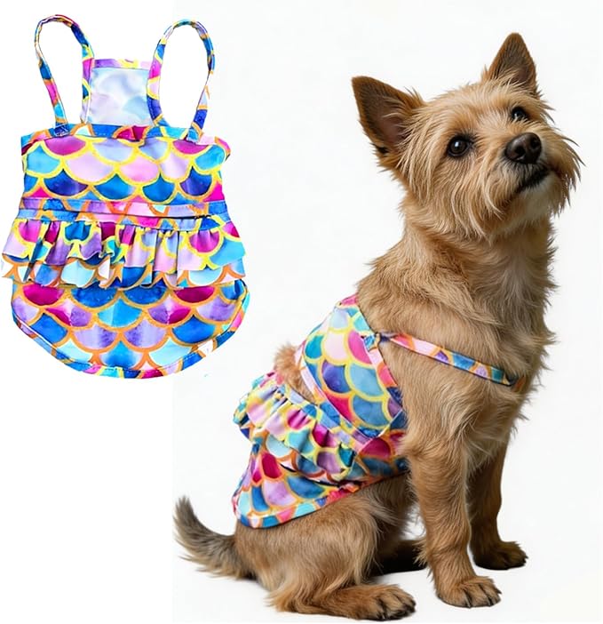Funny Dog Swimwear Bikini Summer Dog Clothes Beach Swimsuit Puppy Bathing Suit Puppy Vest Cooling Pet Shirt for Small Dog...