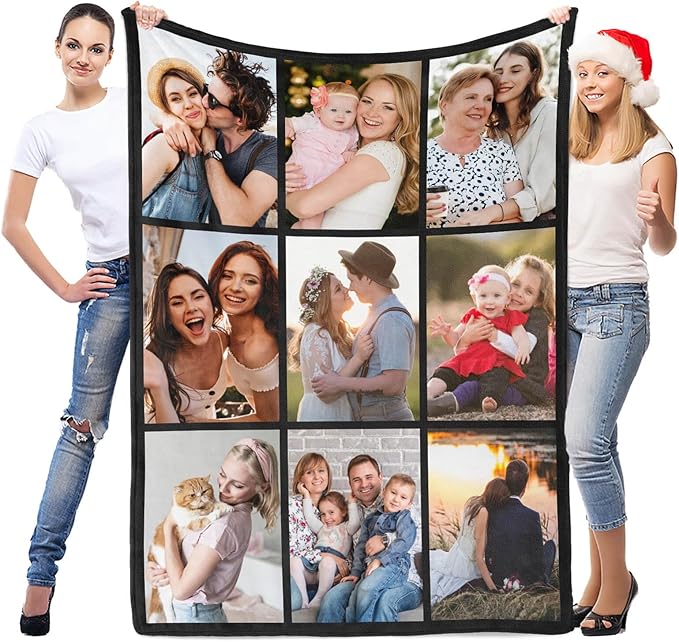 inkArts Custom Blanket with Photo, Personalized Blanket, Customized Photo Blankets, Customizable Picture Blankets, Anniver...