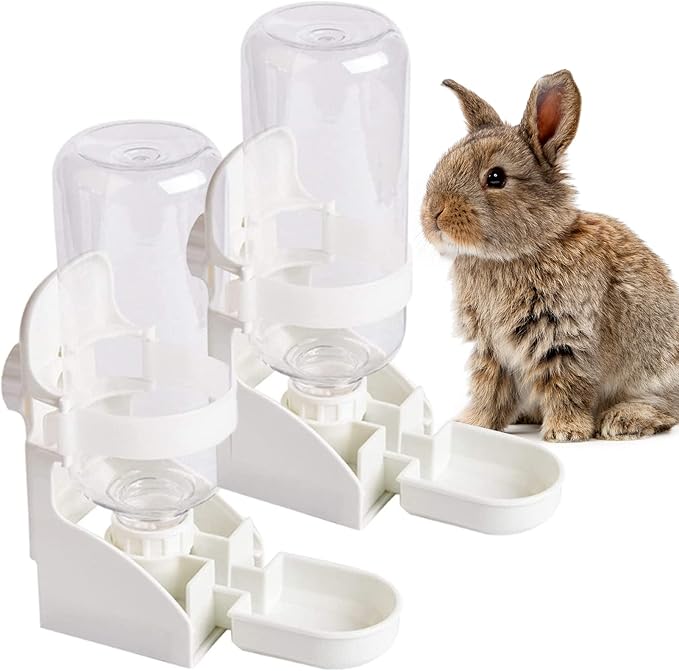 kathson 2PCS Rabbit Water Bottle, 17oz Hanging Water Fountain Automatic Dispenser No Leak WaterFeeder for Bunny Chinchilla...