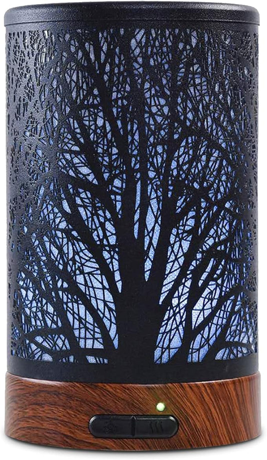 EQUSUPRO Essential Oil Diffuser 150ml Black Metal Aromatherapy Oil Diffuser Ultrasonic Cool Mist Diffuser with Auto Shut-O...
