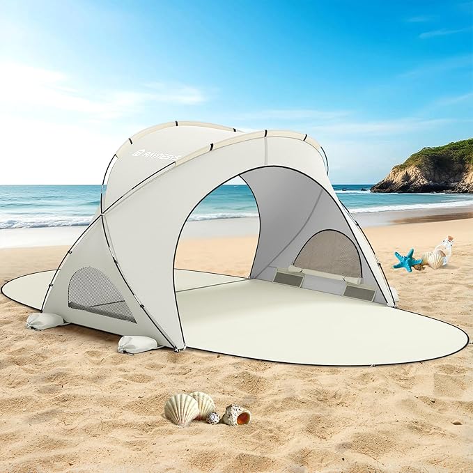Raynesys Beach Tent Sun Shelter, Beach Shade Tent with UPF50+ UV Protection, Sun Shelter for 1-3 Person, Beaches Shade wit...