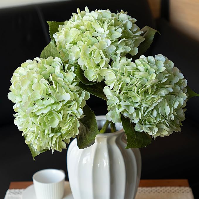 DUYONE 3PCS 22 inch Lifelike Artificial Hydrangea Large Flowers Artificial Flowers Dry Flowers Outdoor Wedding Christmas O...