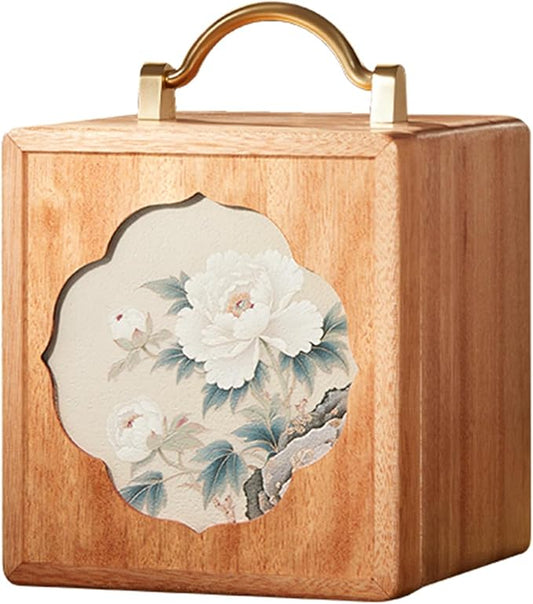 KAOTGOT Wooden Jewelry Box for Women Walnut Wooden Jewelry Box with handle 4-Tier Jewelry Organizer for Rings, Necklaces
