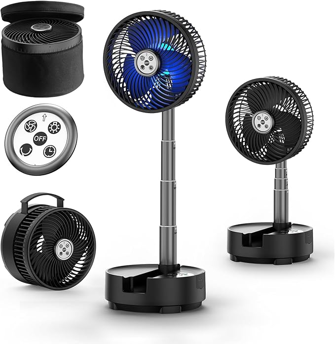Socool 20000mAh 8 Inch Portable Fan Battery Operated Fans, Oscillating Charging Fan, Remote Control LED Light, 112 Hours P...