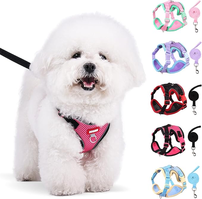 Coppthinktu Dog Harness with Leash Set for Small Sized Dogs Cats, No Pull Dog Harness Soft Mesh Cat Puppy Harness, Adjusta...