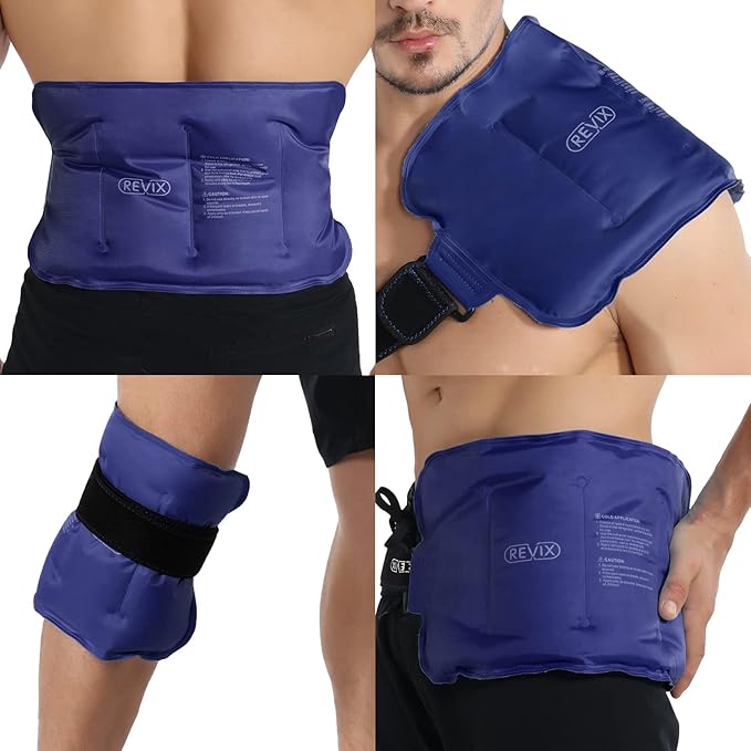 REVIX Ice Pack for Injuries Reusable Gel for Lower Back, Cold Packs for Back Shoulder, Elbow, Hip, Leg, Wrap Around Entire...