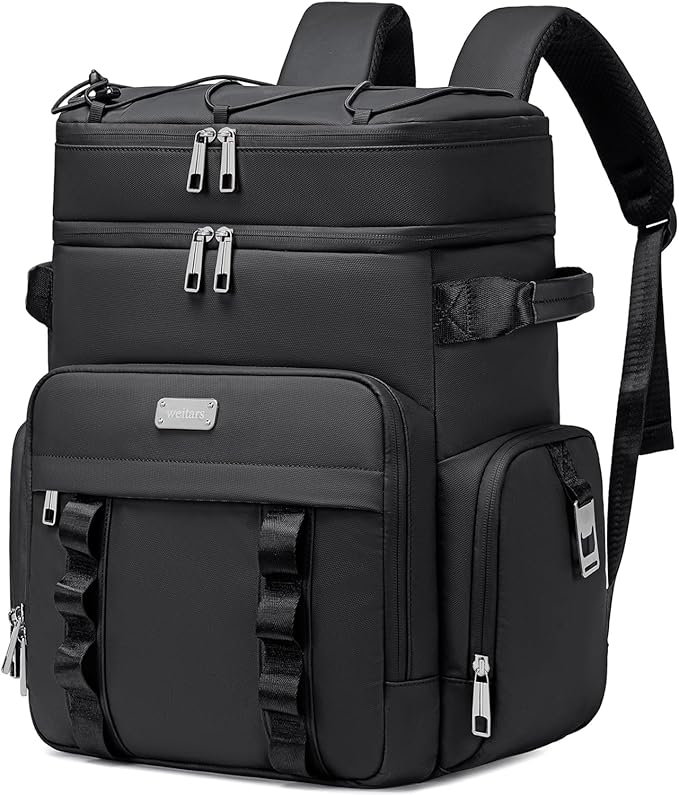 Weitars Insulated Cooler Backpack,Double Deck Waterproof Soft Cooler Bag,Backpack Coolers Leak Proof Lunch Backpack for Me...