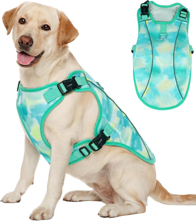 Kuoser Dog Cooling Vest for Dogs, Lightweight Cooling Shirt for Small Medium Large Dogs, Adjustable Pet Cooler Jacket with...