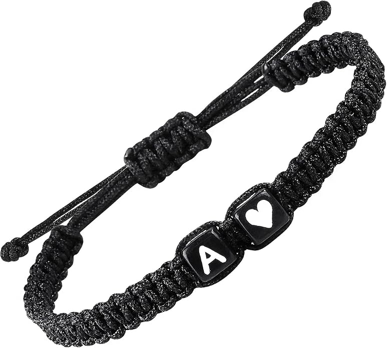 Father's Day Gifts Matching Couple Bracelets Letter Initial Bracelet for Men Women Cute Anniversary Gifts Mother Father So...