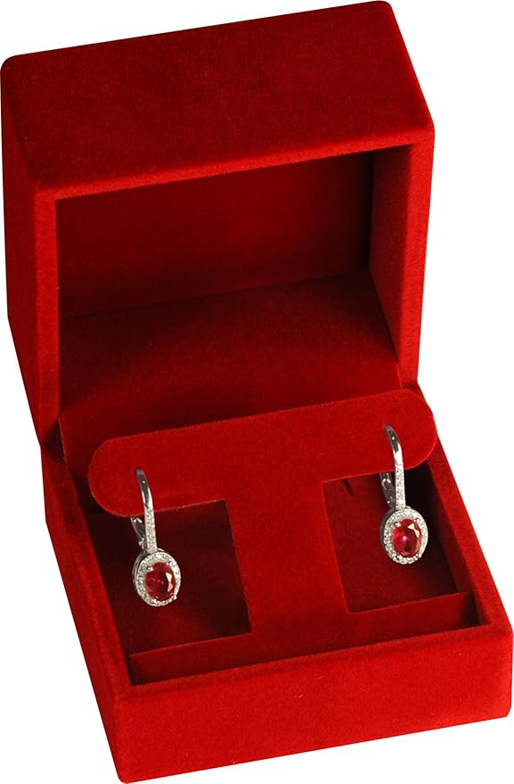 T Style Velvet Earring Gift Box for Dangling, Hoop and Leverback Earrings Luxury Velvet Material Multiple Use Necklace Ear...