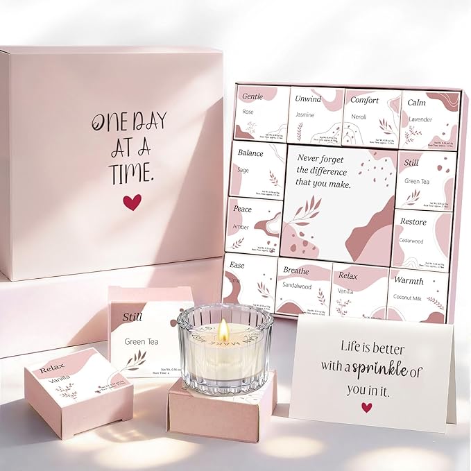 TUZELIYA Secret Hidden Message Candles (12 Pack, 12 Scents) - Birthday Gift for Her, Mothers Day Gifts for Mom, Reveals Qu...
