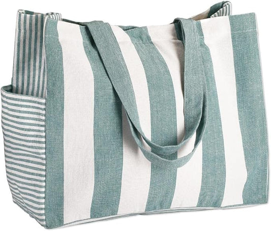 Folkulture Beach Bag For Women | 17 x 14 Inch - 100% Cotton Beach Tote Bag With Zipper Pocket Inside, Large Woven Pool Bag