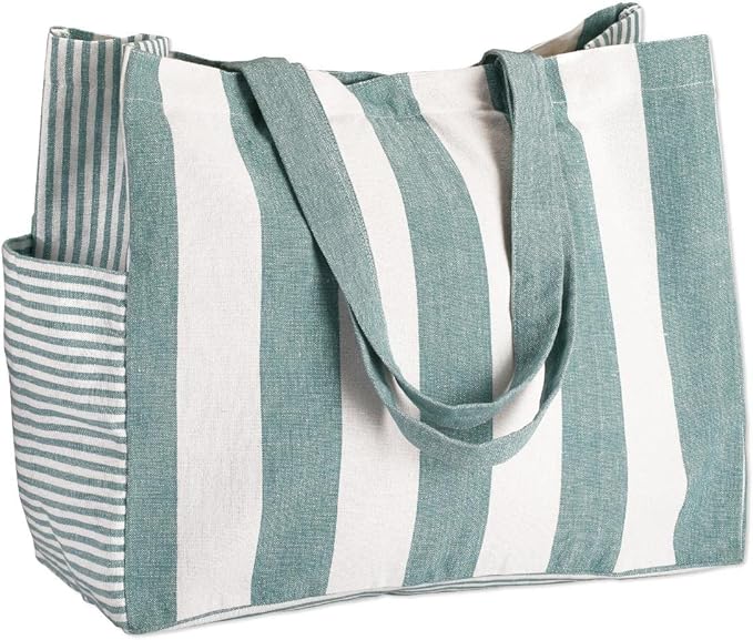 Folkulture Beach Bag For Women | 17 x 14 Inch - 100% Cotton Beach Tote Bag With Zipper Pocket Inside, Large Woven Pool Bag