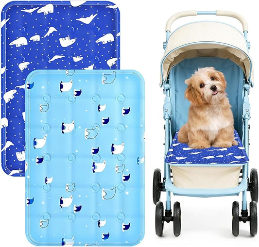 X-Kingsun 2Pcs Dog Stroller Cooling Mat for Pet Stroller Outdoor Pet Cooling Mat Waterproof Cooling Pad for Small Cat Puppy
