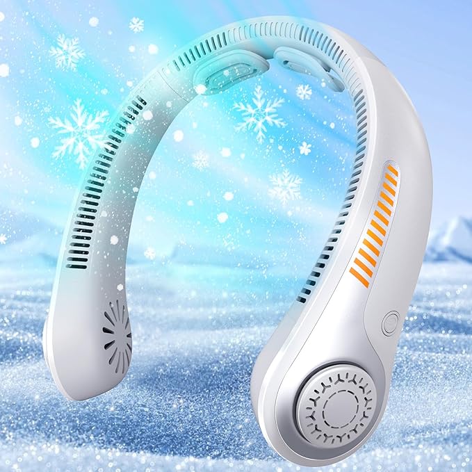 EYERZ Portable Neck Fan - Rechargeable Personal Fan with Neck Support, 5-Speed Quiet Lightweight Long Lasting Neck Fan, Fa...