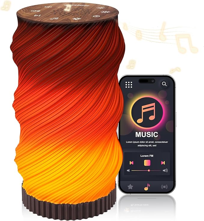 Touch Bedside Lamp with Sound Machine for Adults, Dimmable Night Light for Bedroom, 3-in-1 Bluetooth Speaker & White Noise...