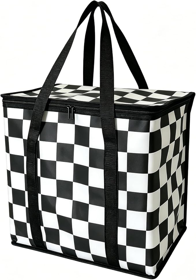 WFZK Insulated Reusable Grocery Bags, XX Large Thermal Cooler Bag, Heavy Duty Stand Up Insulation Tote, Keep Hot & Cold fo...