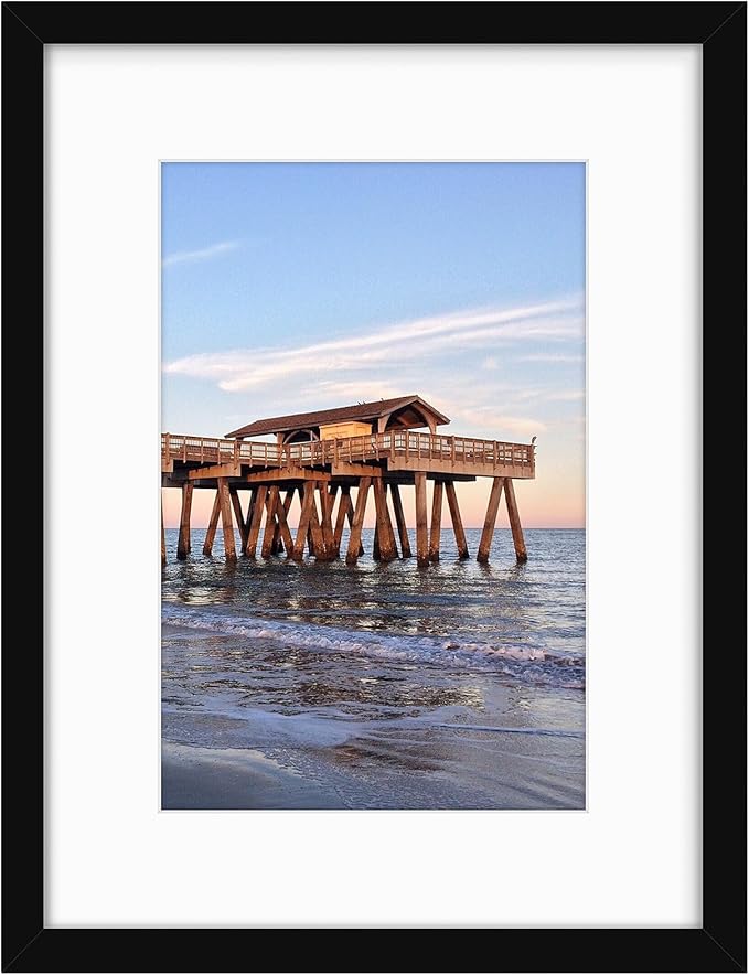 Golden State Art, 12x16 Picture Frame - Solid Wood with Real Glass - Display Pictures 8x12 with Mat or 12x16 without Mat -...