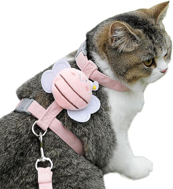 WELLYUK Cat Harness and Leash Set for Outdoor Travel Walking Escape Proof Soft Safe Adjustable Kitten Puppy Small Strap Cu...