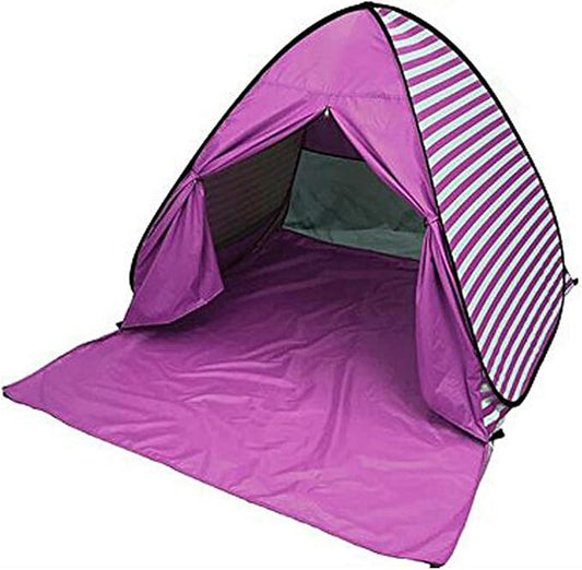 YBK Tech New Stripe Style Automatic Pop Up Beach Tent UV Protection Instant Portable Quick Cabana Sun Shelter for 2-3 Pers...