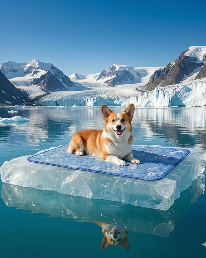 Neuqiho Dog Cooling Mat, 28x22in Pressure Activated Cooling Pad for Small Dogs & Cats, Durable Scratch-Resistant Pet Chill...